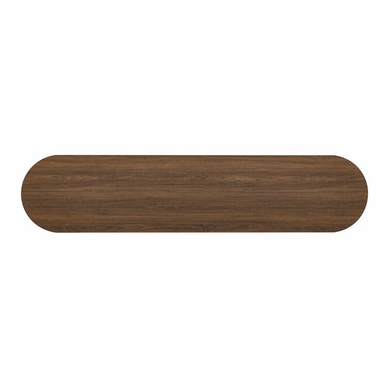 Oval-shaped Top TV Stand for TVs up to 80 Inches, Fluted Media Storage Cabinet TV Console with 3 Drawers