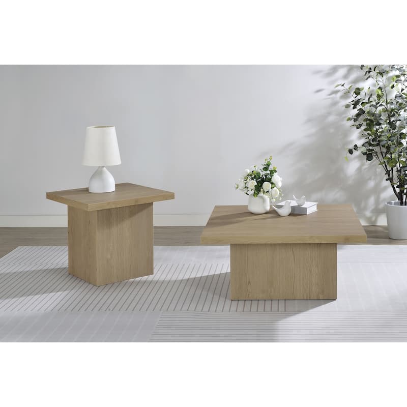 Devar Square Coffee And End Table Set - 2-piece set - Latte