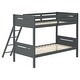 preview thumbnail 27 of 34, Luxury Twin-over-Twin Bunk Bed with Angled Ladder, White
