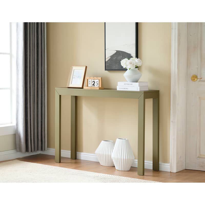 Russell Collection Modern Wood Rectangle Console Table - Lemon Pepper