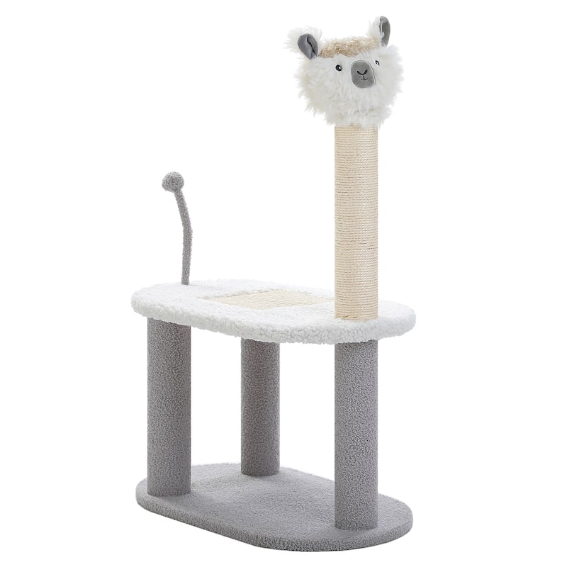 Modern Cat Tree with Spring Ball, Sisal Scratching Post