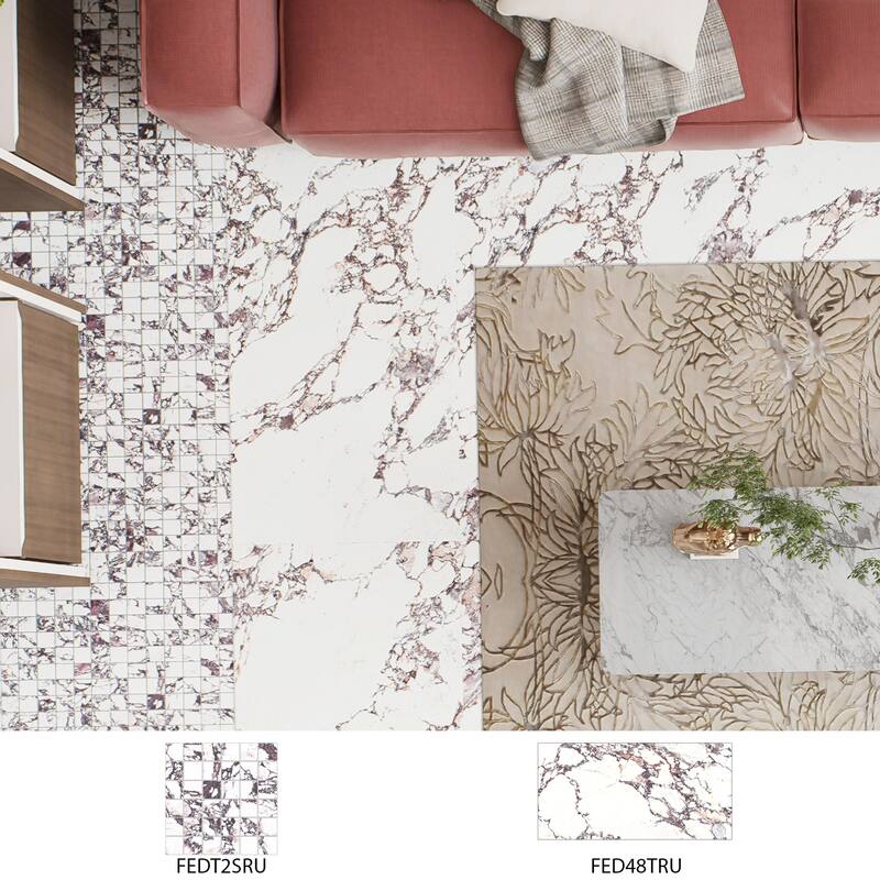 Merola Tile Touche 2" Square Rubis 11-3/4" x 11-3/4" Porcelain Mosaic Floor and Wall Tile - (1 Tile)