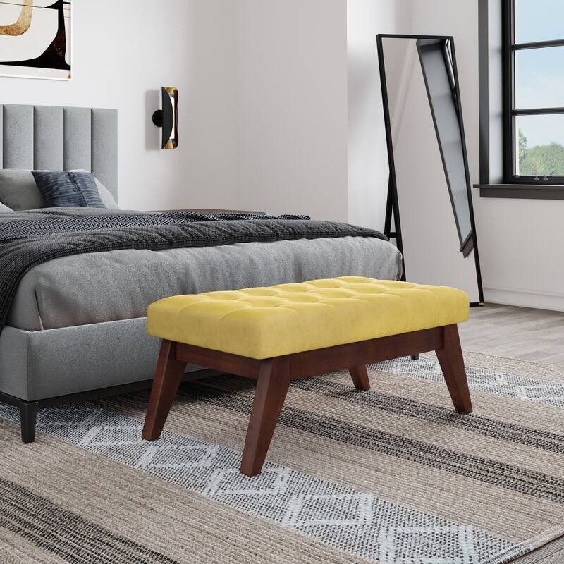 WYNDENHALL Tierney 40 inch Wide Mid Century Modern Rectangle Ottoman Bench
