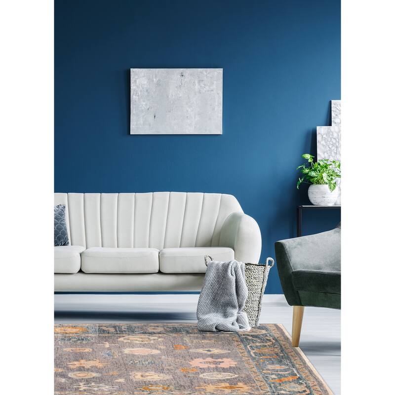 ECARPETGALLERY Hand-knotted Modern Oushak Grey Wool Rug - 7' 8" x 10' 2"