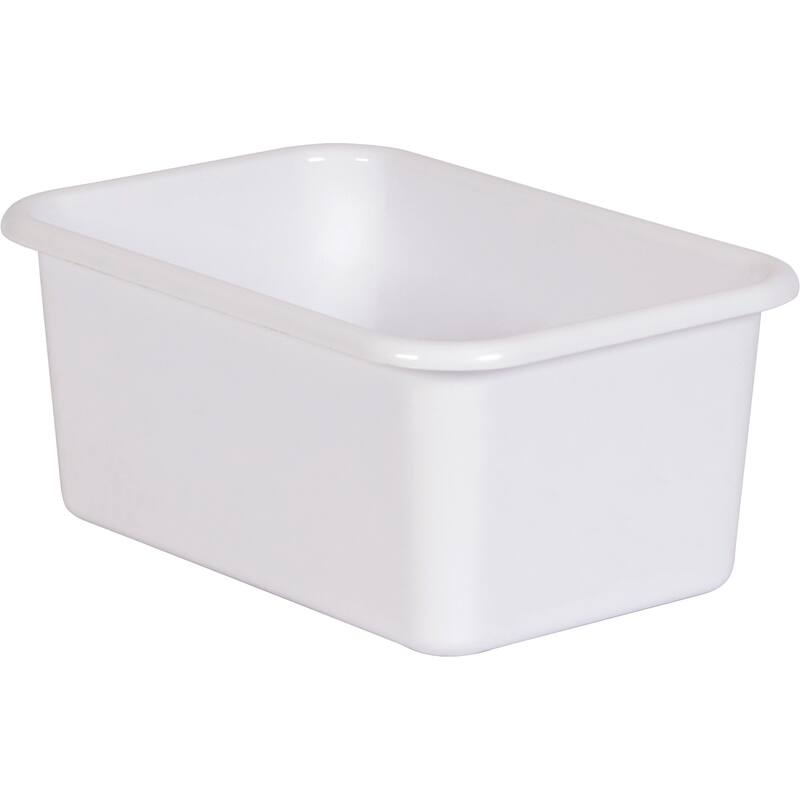 Teacher Created Resources White Small Plastic Storage Bin, Pack of 6
