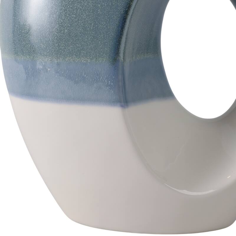 Earthenware Decorative Vase Modern Open Center Handmade Organic Shape