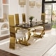 preview thumbnail 64 of 69, Luxurious Dining Room Table Set with Buttons Tufted Velvet Dining Chairs