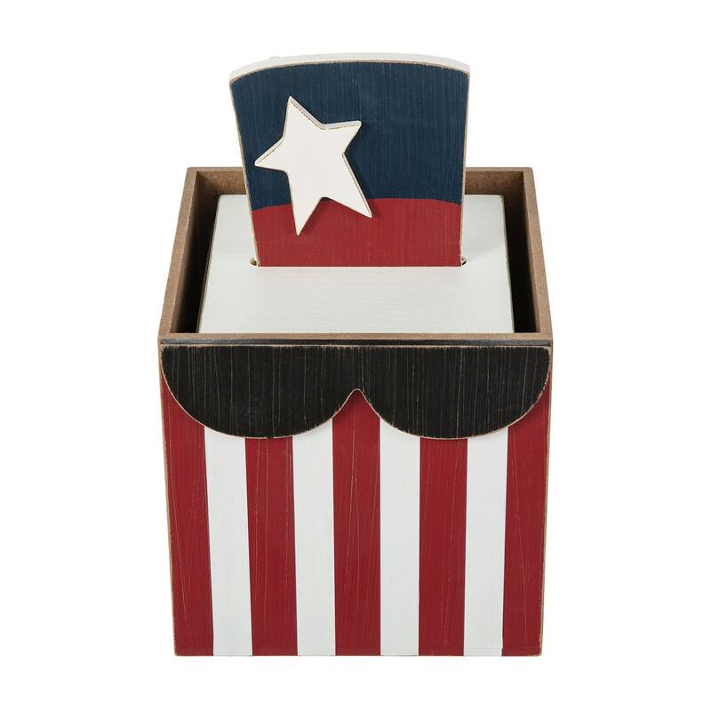 Glitzhome 24"H Double Sided Wooden Porch Decor Easter and July 4th