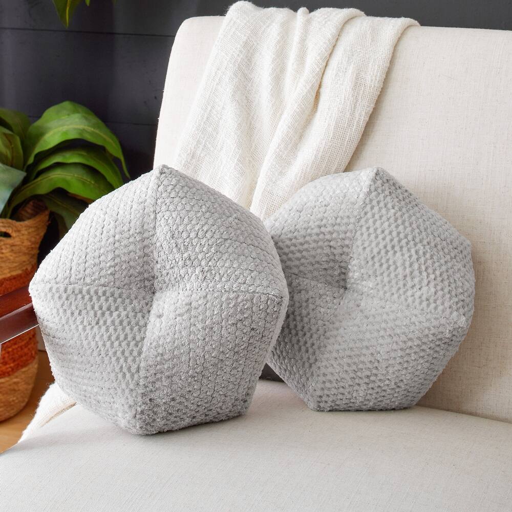 Sorra Home Velvet Shimmer Indoor Small Geometric Pillows (Set of 2)