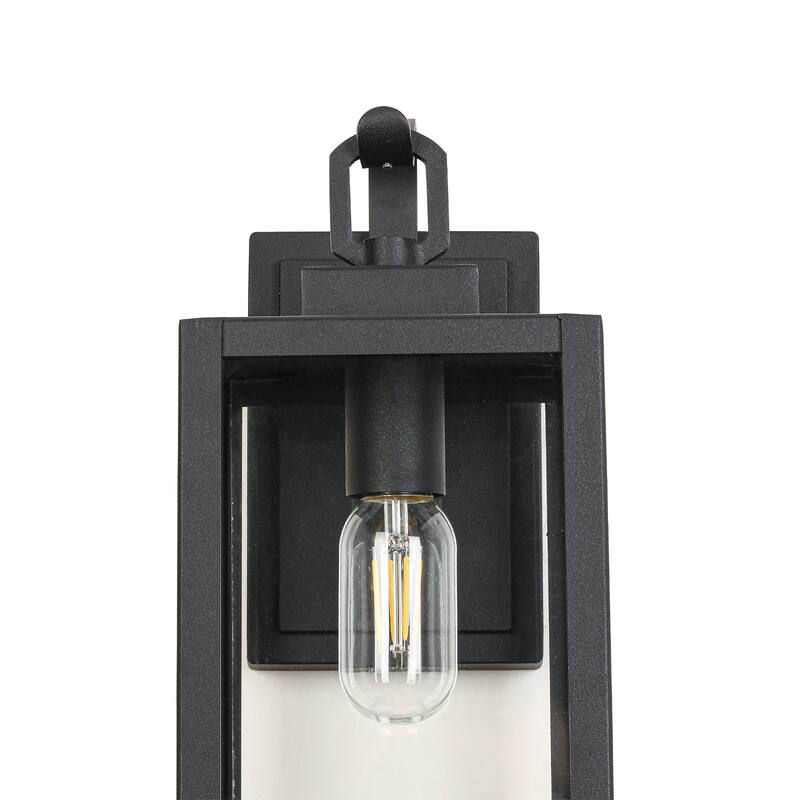 13.5'' Black Clear Glass Sconce Outdoor Integrated LED Wall Light