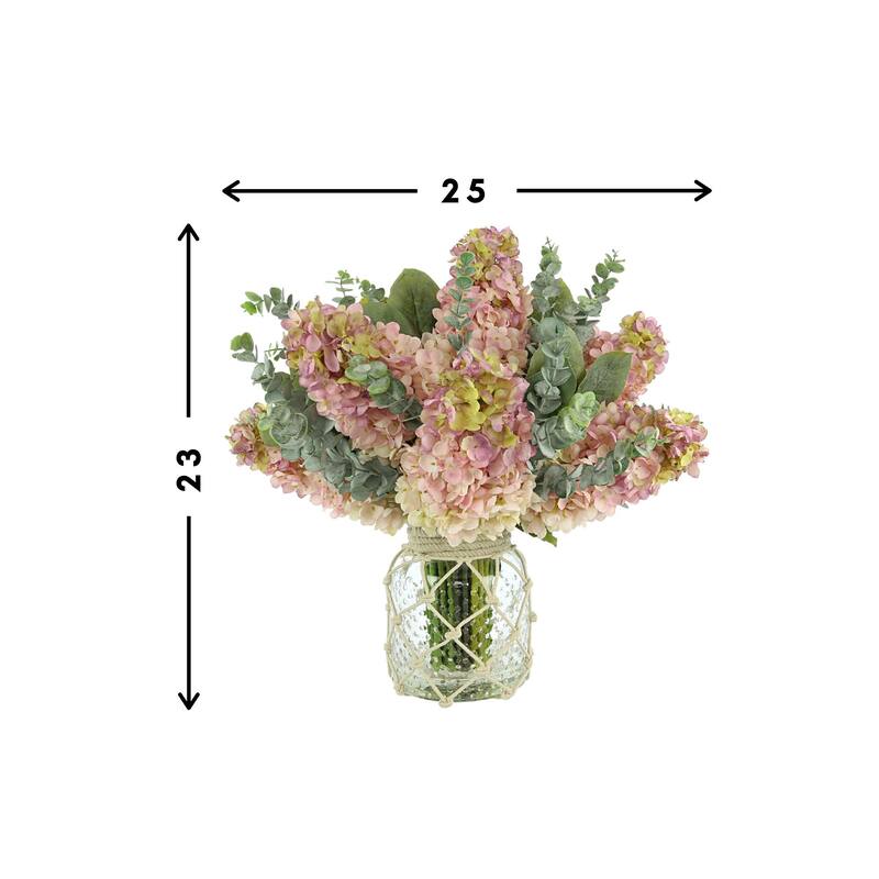Cone Hydrangeas and Eucalyptus Arrangement
