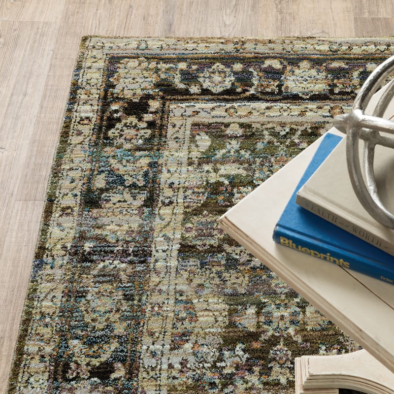 Style Haven Mohawk Faded Classic Border Area Rug