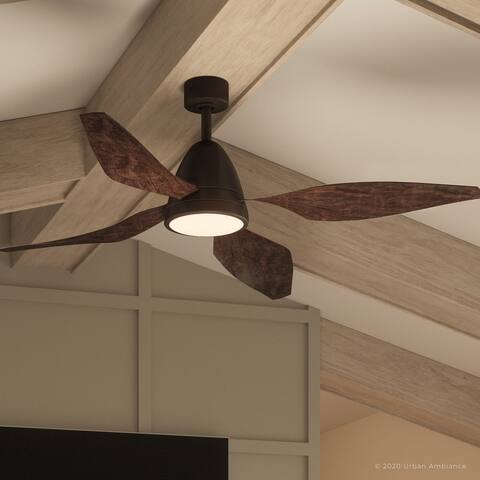 Luxury Modern Indoor Ceiling Fan, 16.7"H x 60"W, with Luxe Style, Oil Rubbed Bronze Finish, by Urban Ambiance - 60 Inches