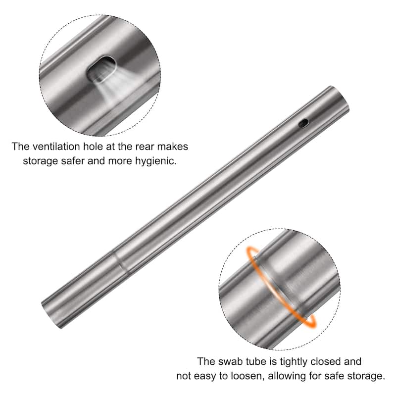 100pcs Kebob Skewers 30cm x 3.5cm Stainless Steel Round Sticks with Tube Storage - 30cm x 3.5cm