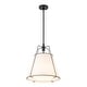 preview thumbnail 48 of 91, Mid Century 4-Light Conical Fabric Shade Lantern Pendant Ambient Light 15in - White Shade+Black Finish
