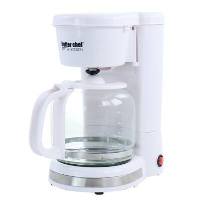 Better Chef 12 Cup 900 Watt Coffee Maker in White - 12 Cup