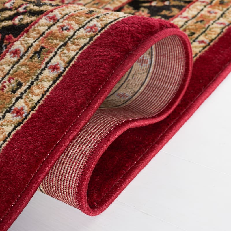 SAFAVIEH Lyndhurst Kuralay Traditional Oriental Rug - 4' Round - Red/Black - Round
