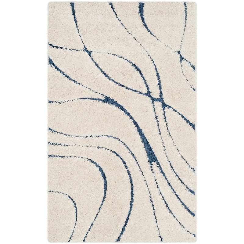 SAFAVIEH Florida Shag Sigtraud Abstract Waves 1.2-inch Area Rug