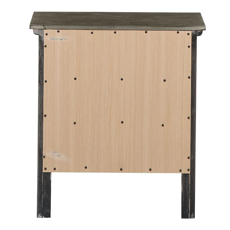 3-Drawer Wood Nightstand - 26" - Gray