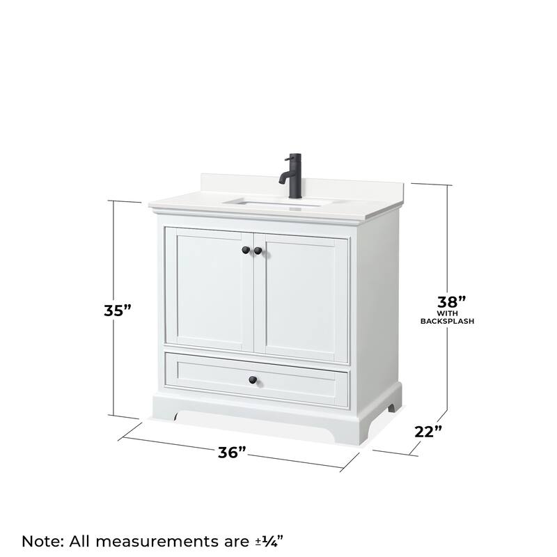 Wyndham Collection WCS202036S-QTZ-UNSM24 Deborah 36" Free Standing
