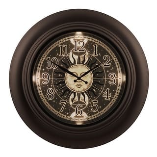 La Crosse 435-3256B-SM 21" Indoor/Outdoor Lighted Sun & Moon Quartz Clock