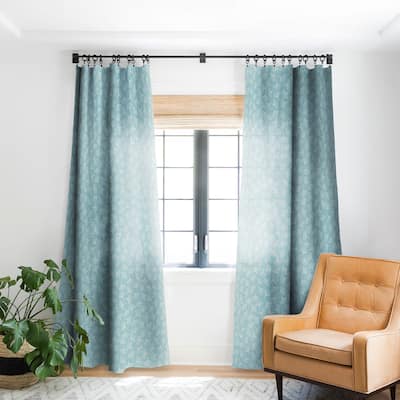 Blackout Ginkgo Away With Me Blue Made-to-Order Curtain Panel (One Panel)