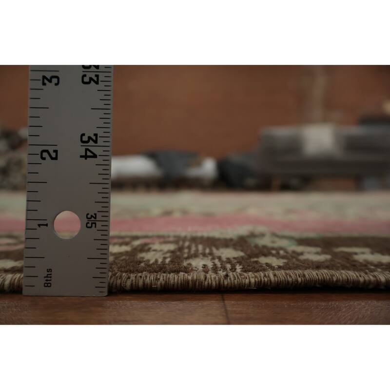 Hand Knotted Oriental 100% Wool Carpet Transitional Floral Green Anatolian Area Rug - 9' 2'' X 5' 2''