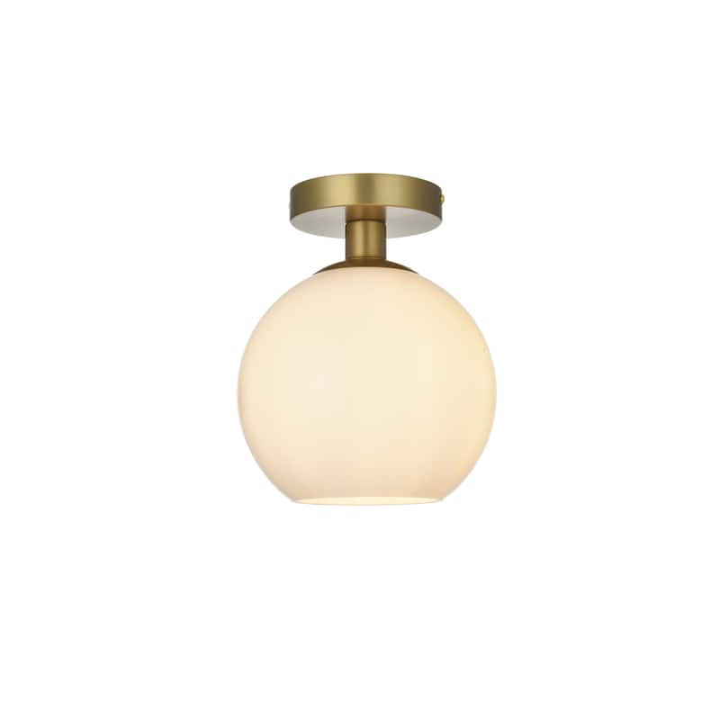 1-Light Flush Mount with 8 inch Frosted White Glass