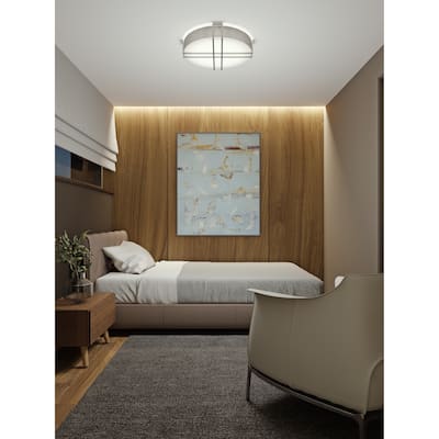 Strick & Bolton Siena 16-inch Satin Nickel LED Flush Mount