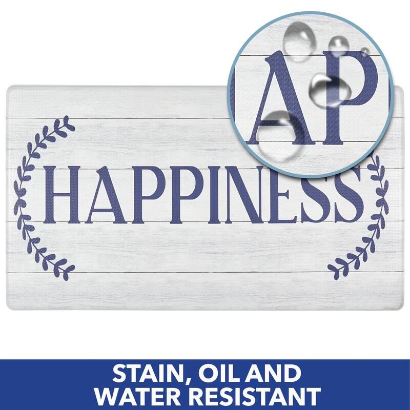 SoHome Cozy Living Happiness Anti-Fatigue Kitchen Mat, Blue/Grey