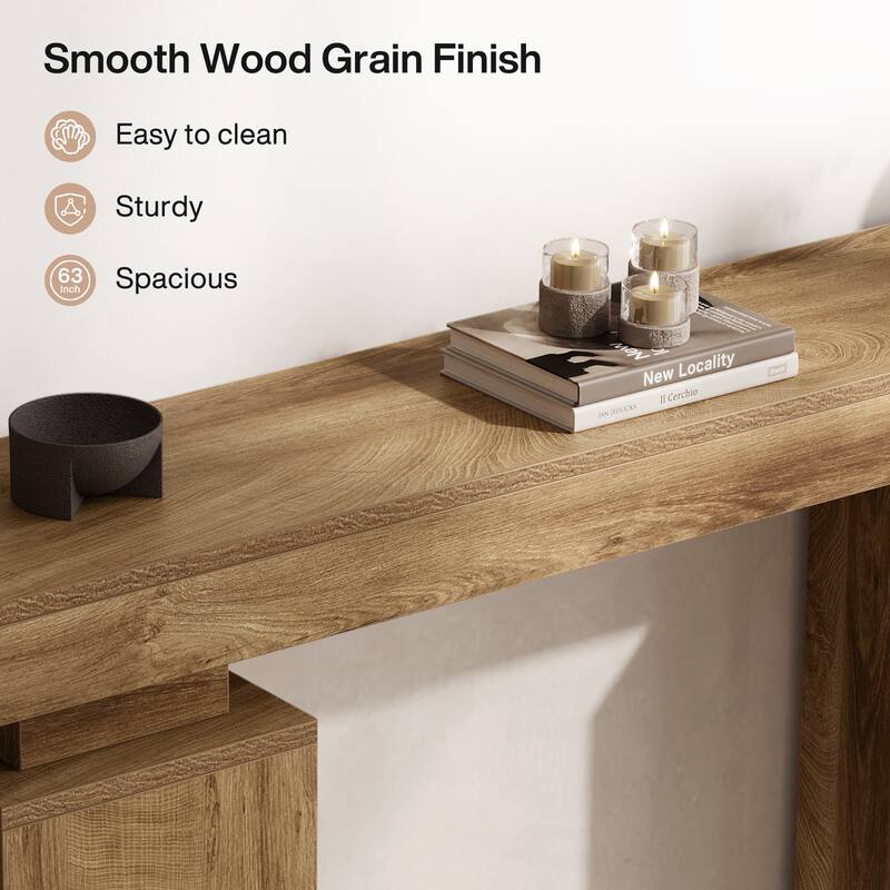 Wooden Console Table, Long Sofa & Entryway Table, Foyer Stand Entry Station for Hallway Living Room Entrance