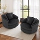 preview thumbnail 64 of 74, UIXE Oversize 43" Plush Corduroy Swivel Barrel Chair Comfy Accent Chair For Living Room