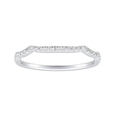 Auriya 1/8ctw Contoured Diamond Wedding Band 18k Gold