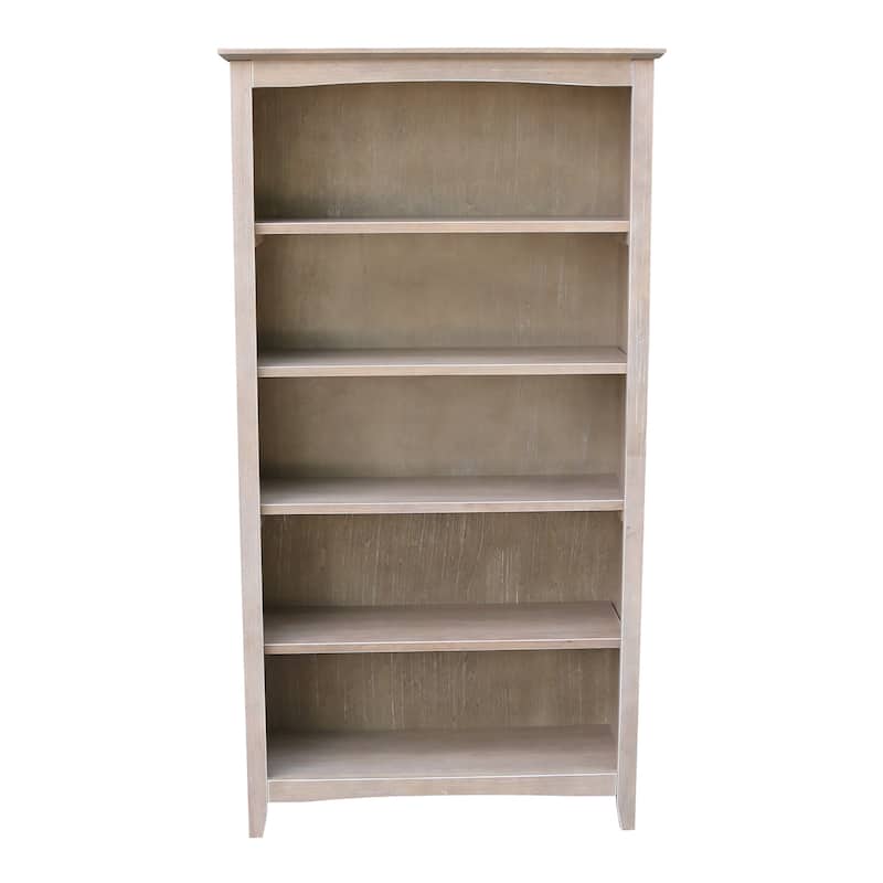 Porch & Den Solid Wood Shaker Bookcase - 60 inches - Washed Gray Taupe