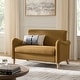 preview thumbnail 58 of 62, HULALA HOME Adika 51"W Farmhouse Striped Linen Upholstered Loveseat with Solid Wood Spindle Legs Golden