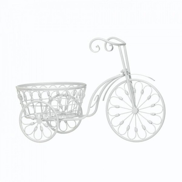 White Tricycle Bicycle Planter