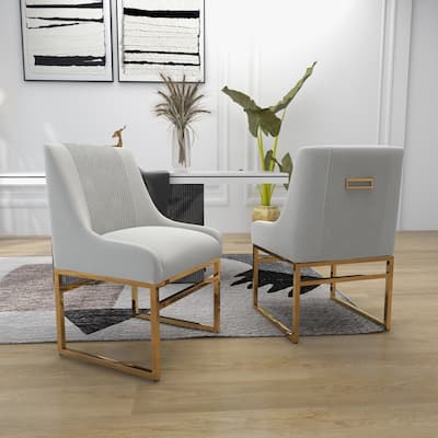 SEYNAR Contempoary Velvet Dining Chair with Metal Frame Legs, set of 2