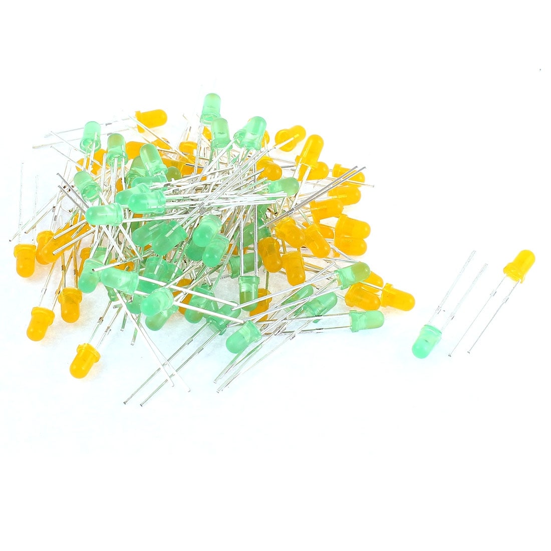100 Pcs 3mm Round Head 2 Terminals White Light Emitting Diode LED Bulb