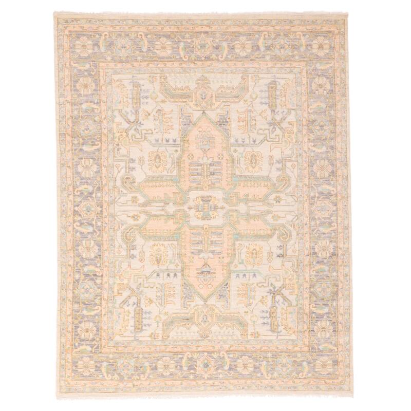 ECARPETGALLERY Hand-knotted Jules Serapi Ivory Wool Rug - 8'2 x 10'3