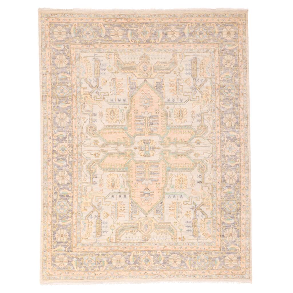ECARPETGALLERY Hand-knotted Jules Serapi Ivory Wool Rug - 8'2 x 10'3