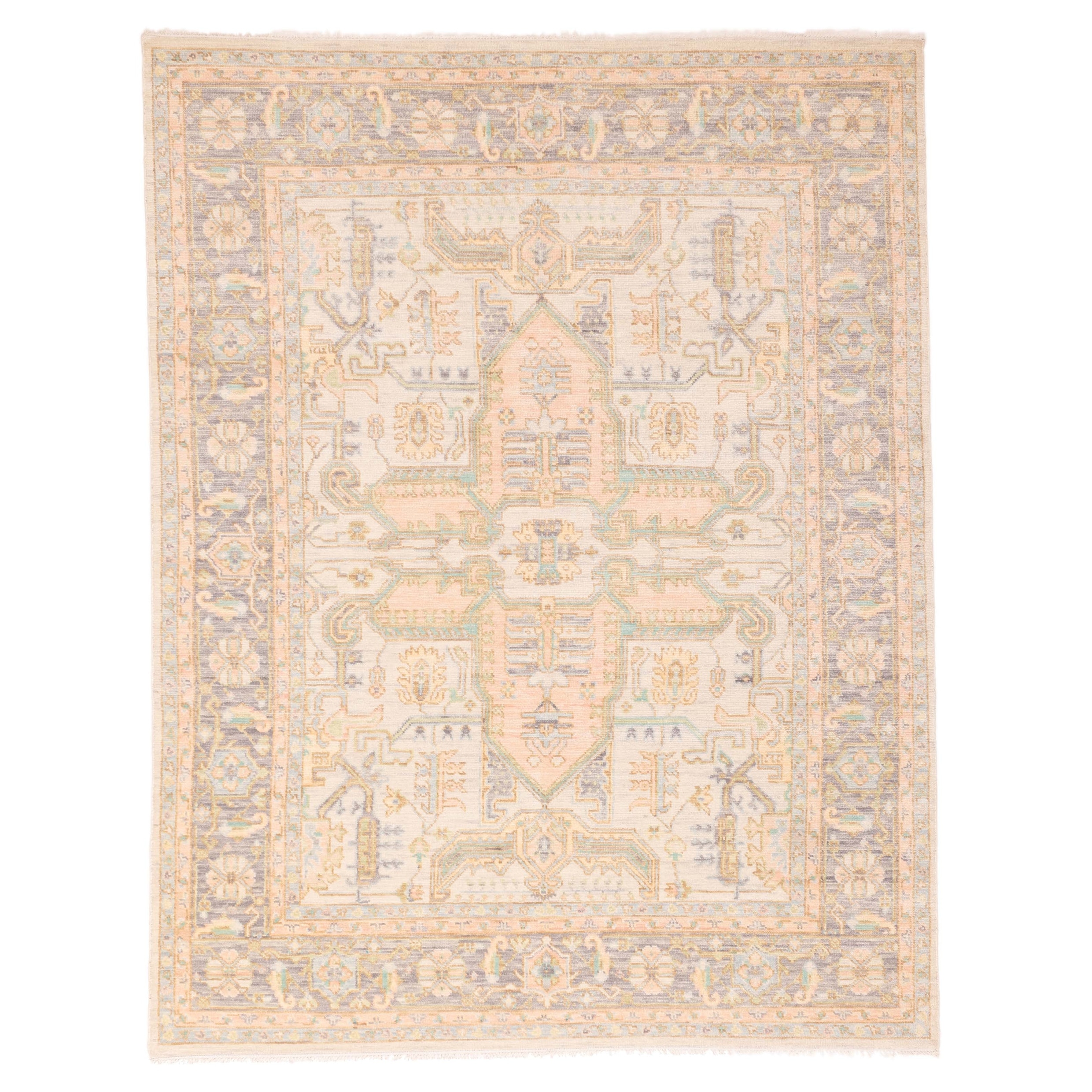 ECARPETGALLERY Hand-knotted Jules Serapi Ivory Wool Rug - 8'2 x 10'3