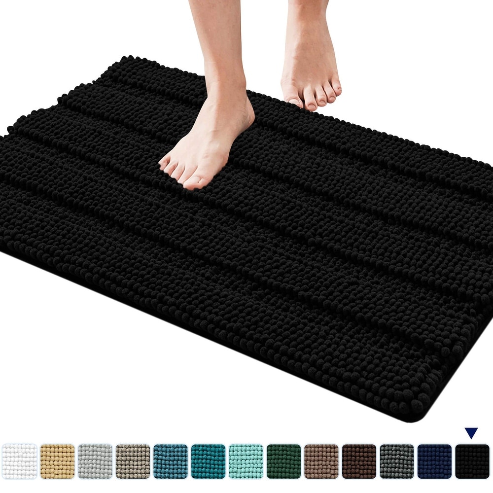1pc Soft And Absorbent Fuzzy Stripe Pattern Bath Mats,Applies To