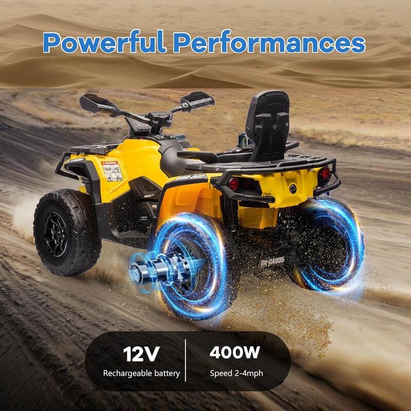 12V Kids 2 Seater Ride On Toy Car, Electric ATV Vehicles for Kids Best Gift