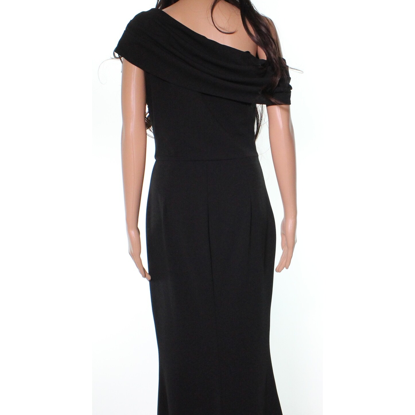katie may black cowl back gown