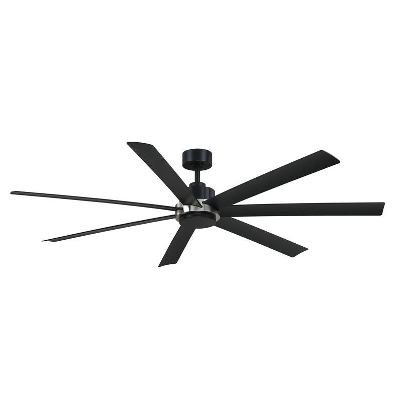 Pendry 72 inch Indoor/Outdoor Ceiling Fan - Black with Brushed Nickel Accent