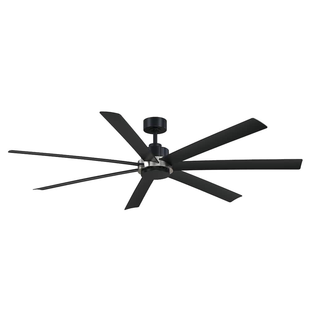 Pendry 72 inch Indoor/Outdoor Ceiling Fan - Black with Brushed Nickel Accent