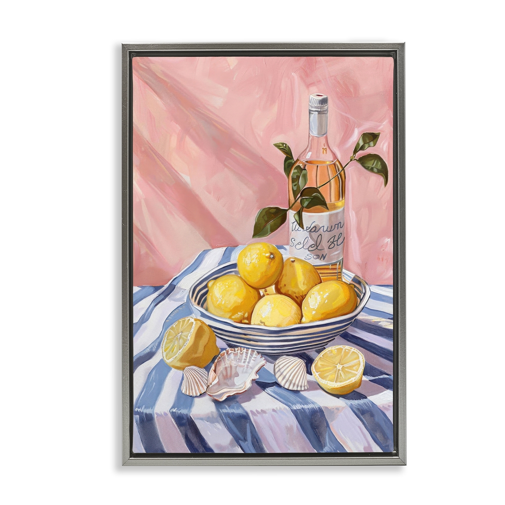 Stupell Summer Fruit & Wine Framed Floater Canvas Wall Art Design By LSR Design Studio
