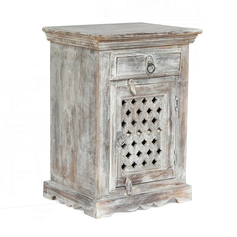 Exquisite Mango Wood Nightstand with Storage and Artisan Craftsmanship