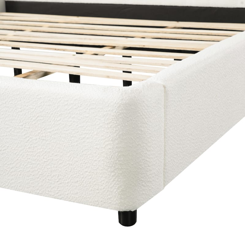 Christopher Knight Home - Modern Upholstered Boucle Frame with Wingback Headboard