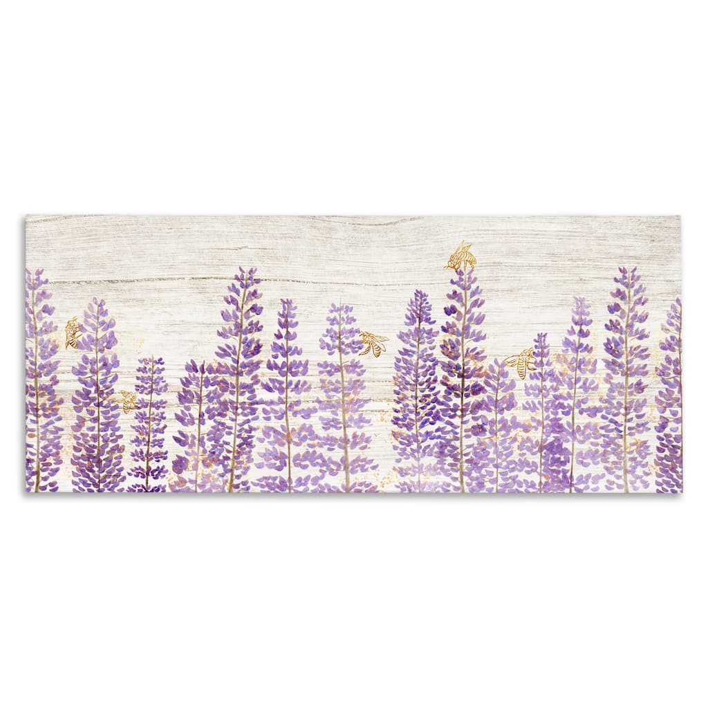Stupell Rustic Purple Lilac Florals and Honey Bees Canvas Wall Art - Multi-Color